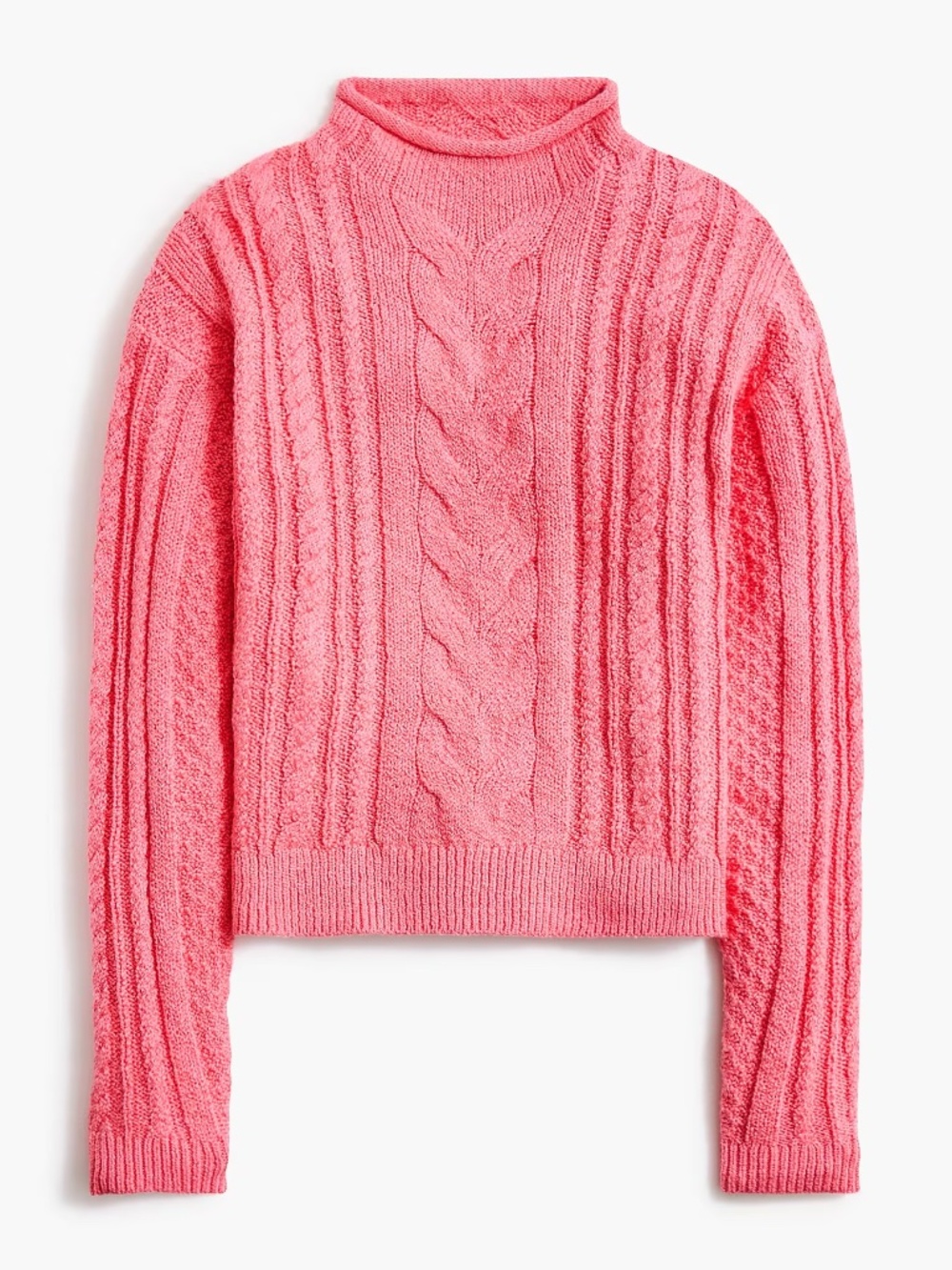 J Crew Rollneck cable sweater